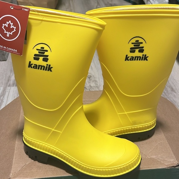 Kamik Yellow Rain Boots NIB Kids 1 Stomp - Picture 4 of 4